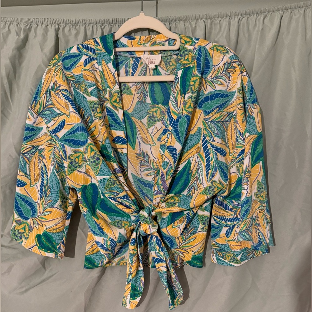 Cropped tie tropical Shirt